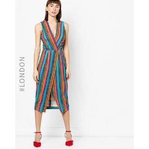 Closet London Multi Stripe V Neck Sleeveless Dress